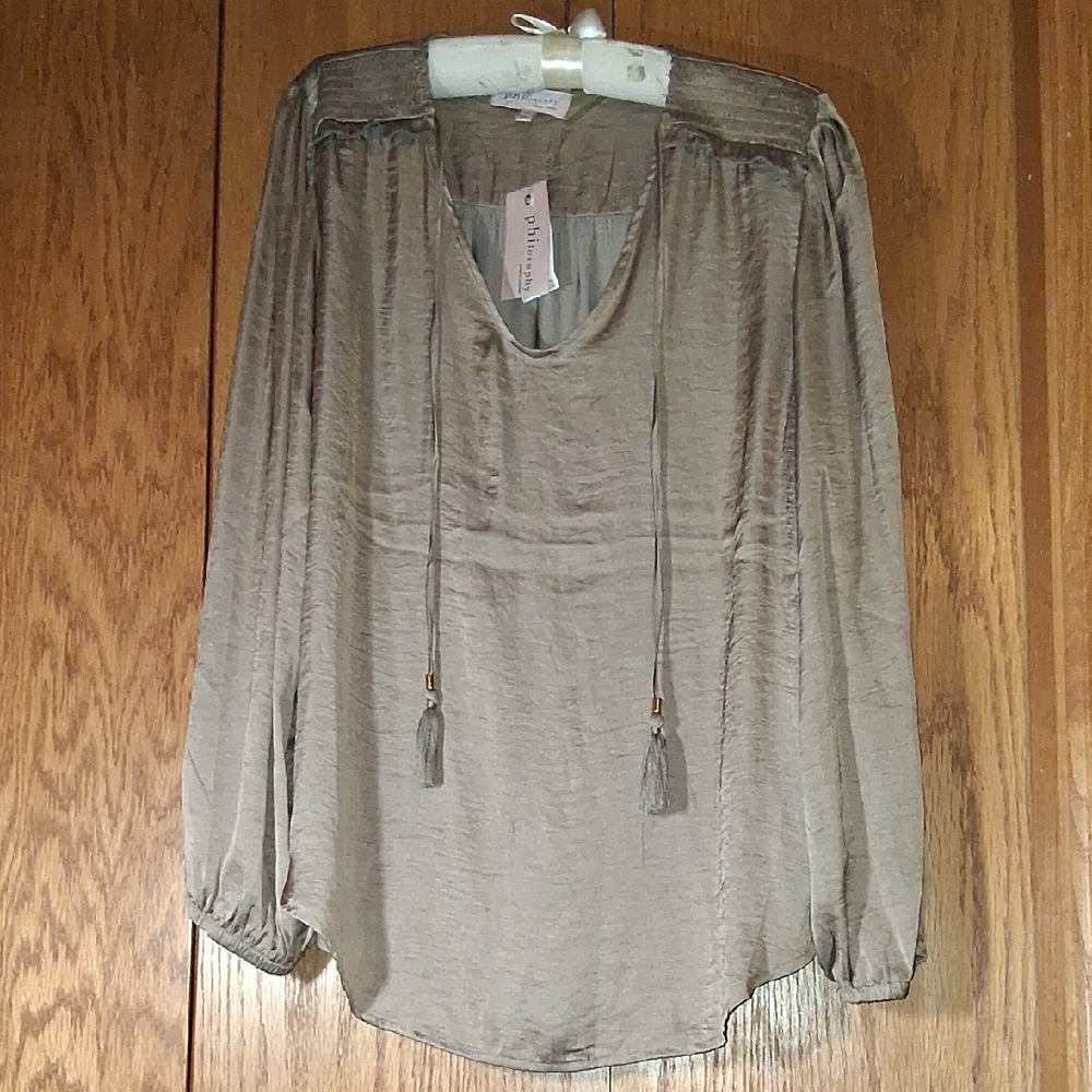 NWT Philosophy Republic Clothing silky top, size XL